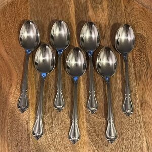 Rogers Oneida Arbor Rose Stainless Steel Flatware teaspoons (7)